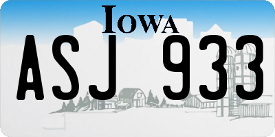 IA license plate ASJ933