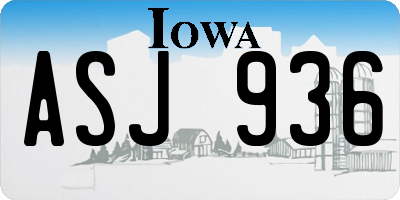 IA license plate ASJ936