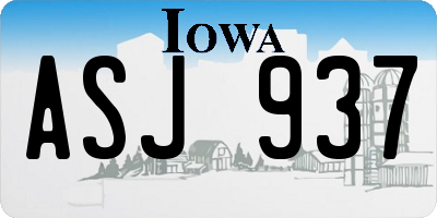 IA license plate ASJ937