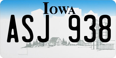 IA license plate ASJ938