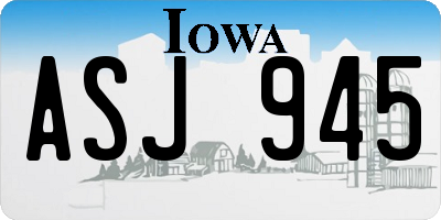 IA license plate ASJ945