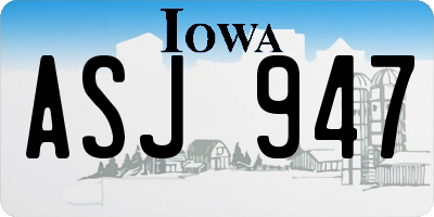 IA license plate ASJ947