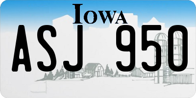 IA license plate ASJ950