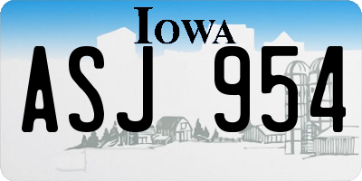 IA license plate ASJ954