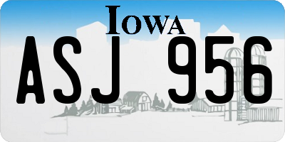 IA license plate ASJ956