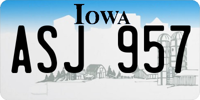 IA license plate ASJ957