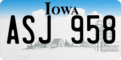 IA license plate ASJ958