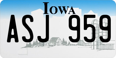 IA license plate ASJ959