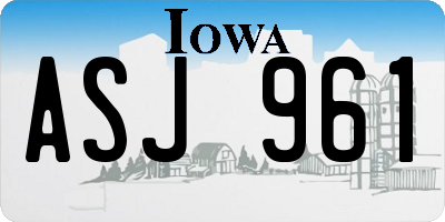 IA license plate ASJ961