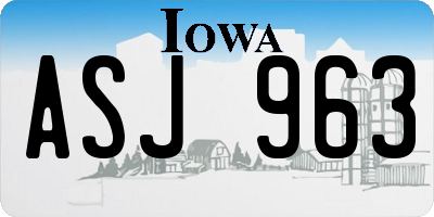 IA license plate ASJ963