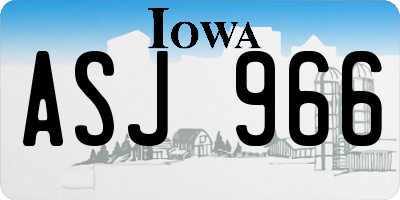 IA license plate ASJ966