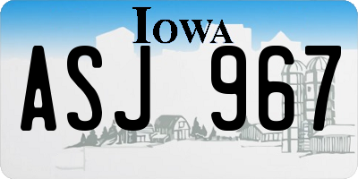 IA license plate ASJ967