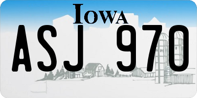 IA license plate ASJ970