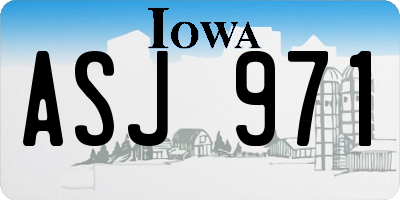 IA license plate ASJ971