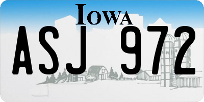 IA license plate ASJ972