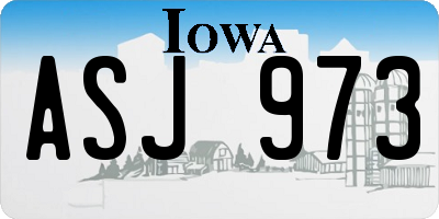 IA license plate ASJ973