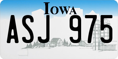 IA license plate ASJ975