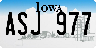 IA license plate ASJ977