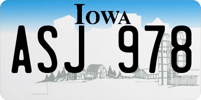 IA license plate ASJ978