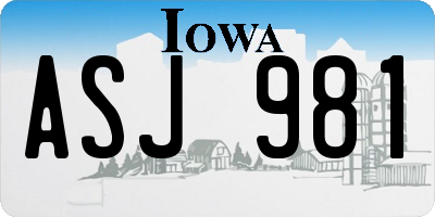 IA license plate ASJ981