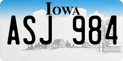 IA license plate ASJ984