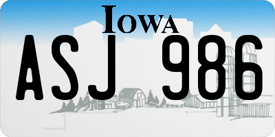 IA license plate ASJ986