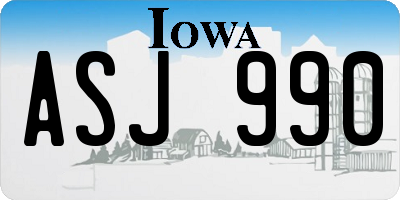 IA license plate ASJ990