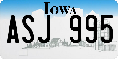 IA license plate ASJ995