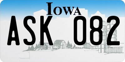IA license plate ASK082