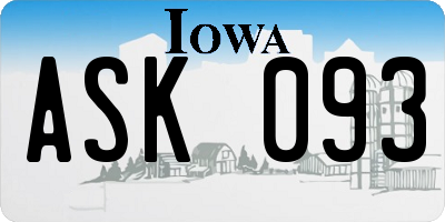 IA license plate ASK093