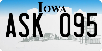 IA license plate ASK095