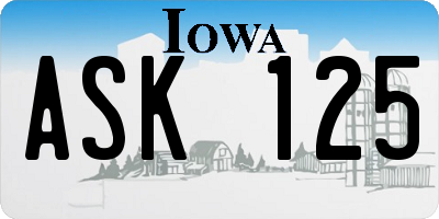 IA license plate ASK125