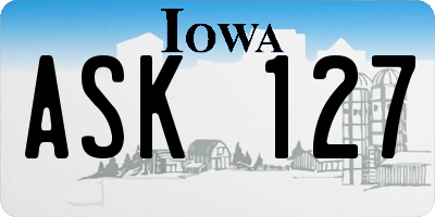 IA license plate ASK127