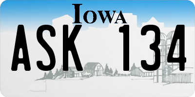 IA license plate ASK134