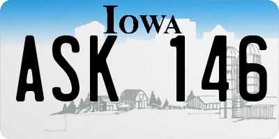 IA license plate ASK146