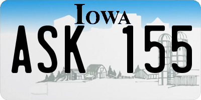 IA license plate ASK155