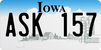 IA license plate ASK157