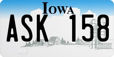 IA license plate ASK158