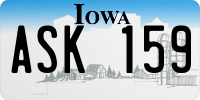 IA license plate ASK159