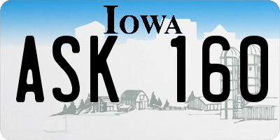 IA license plate ASK160