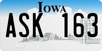 IA license plate ASK163