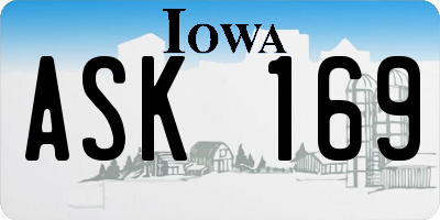 IA license plate ASK169