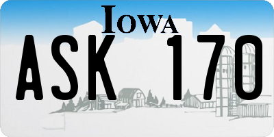 IA license plate ASK170