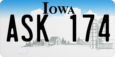 IA license plate ASK174