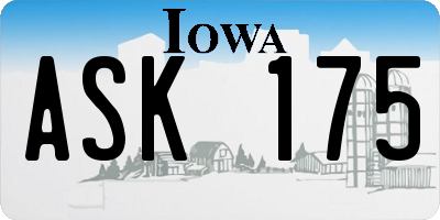 IA license plate ASK175