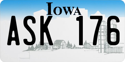 IA license plate ASK176