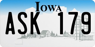 IA license plate ASK179