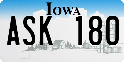 IA license plate ASK180