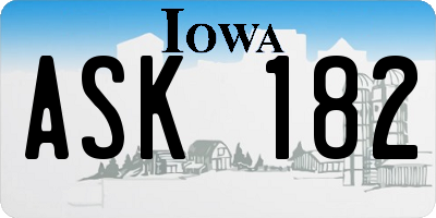 IA license plate ASK182