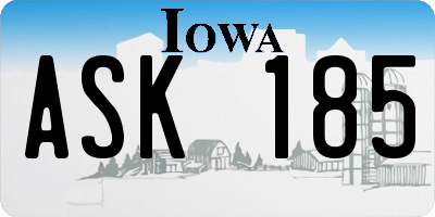 IA license plate ASK185